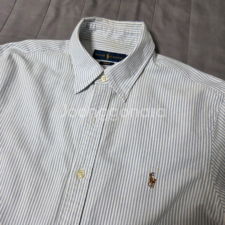 폴로 랄프로렌 슬림핏 옥스포드 셔츠 블루 스트라이프 M 100 Polo--0