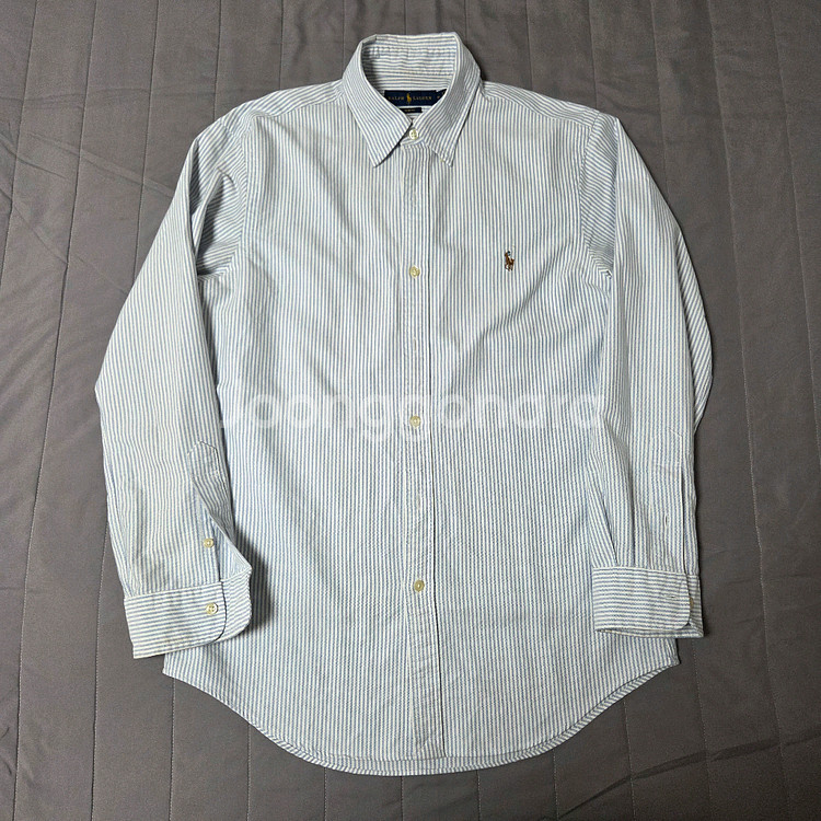 폴로 랄프로렌 슬림핏 옥스포드 셔츠 블루 스트라이프 M 100 Polo--1