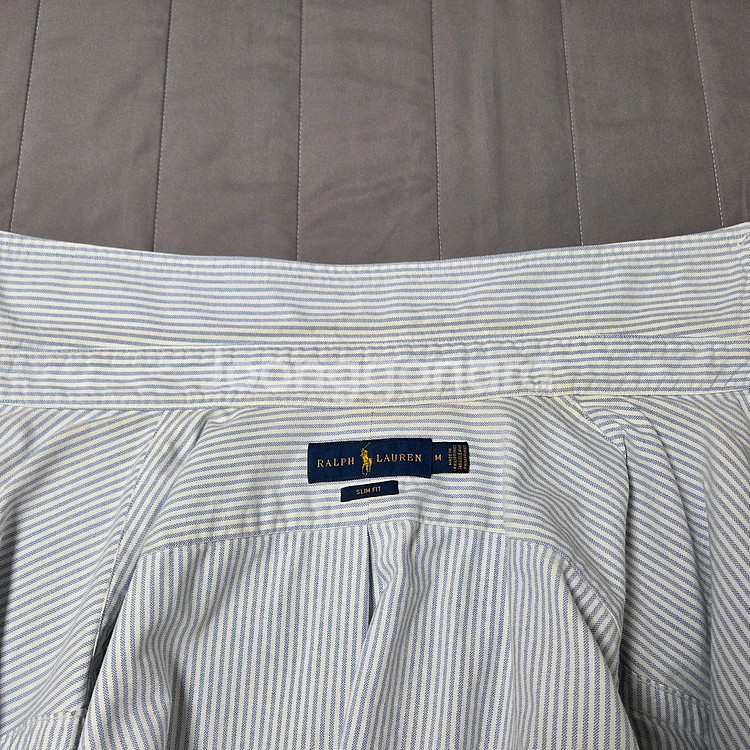 폴로 랄프로렌 슬림핏 옥스포드 셔츠 블루 스트라이프 M 100 Polo--2