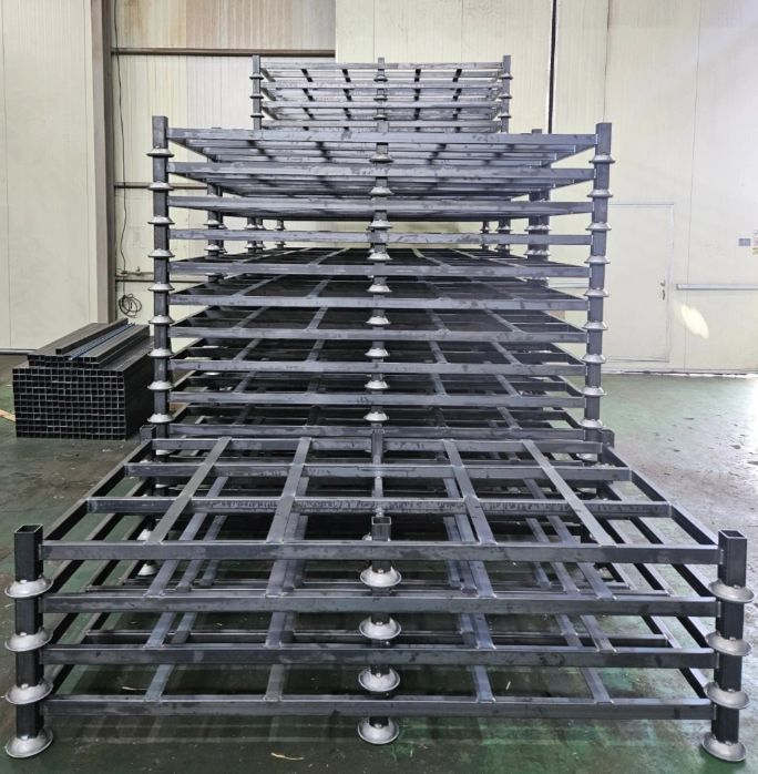 산업용 스테인리스 스틸 선반 스태킹랙 인테이너 양파 마늘 다단적재--2