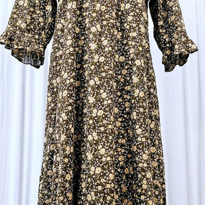 Mongsil잔꽃 프릴 롱원피스 A라인플레어 원피스