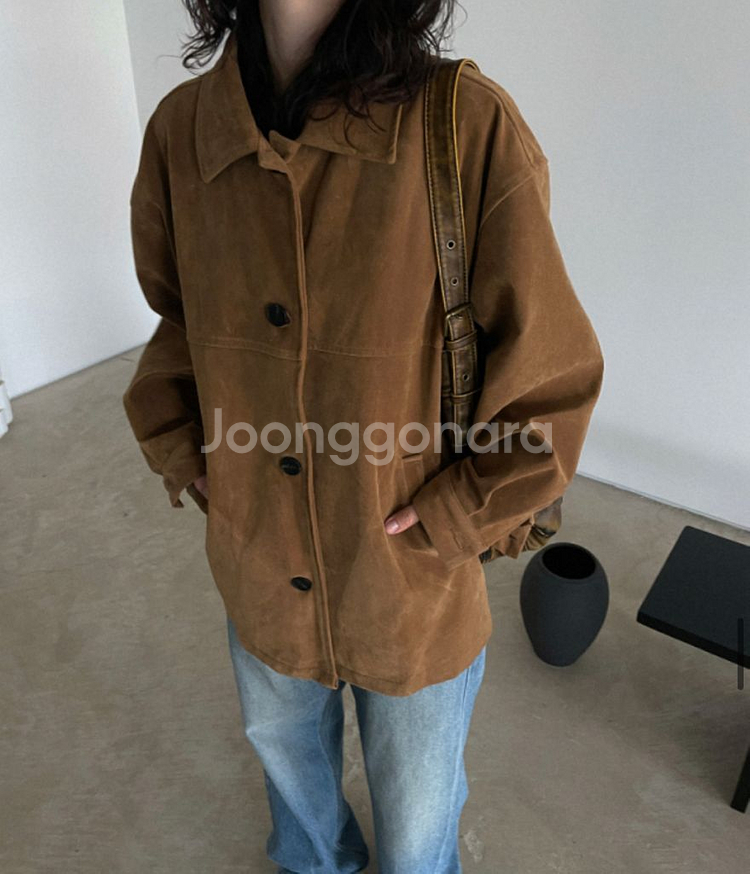 마지막가격)브라운 스웨이드자켓 돈피 헤르쯔 라룸 매니크--2