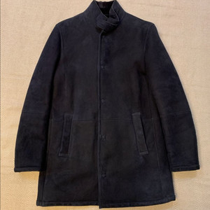 조르지오아르마니 블랙라벨 코트 시어링 무스탕 100 105 It48 네이비