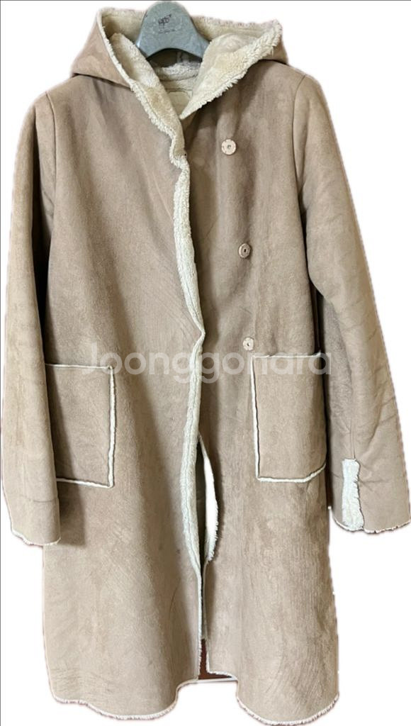 어반리서치 여성용 후드 무스탕 롱코트 free프리 사이즈--0