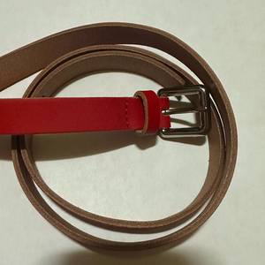 [거의 새것] COS 코스 무광 가죽 벨트(레드,XS)
