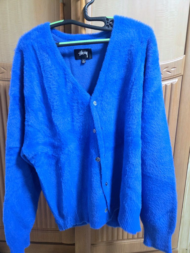 스투시 쉐기 가디건 로얄블루--1