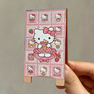 헬로키티 핑크 스탠드 나무 집게 이미지