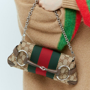 희귀매물 새상품) 구찌 홀스빗 체인 캔버스 숄더백 스몰사이즈