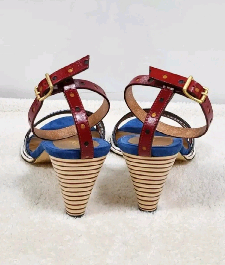 정품 펜디 멀티컬러 스트랩 샌들37(240)--3