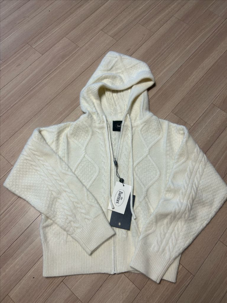 더바넷 신상 보엔 니트후드 케이블 집업 /울삭스 드림--3