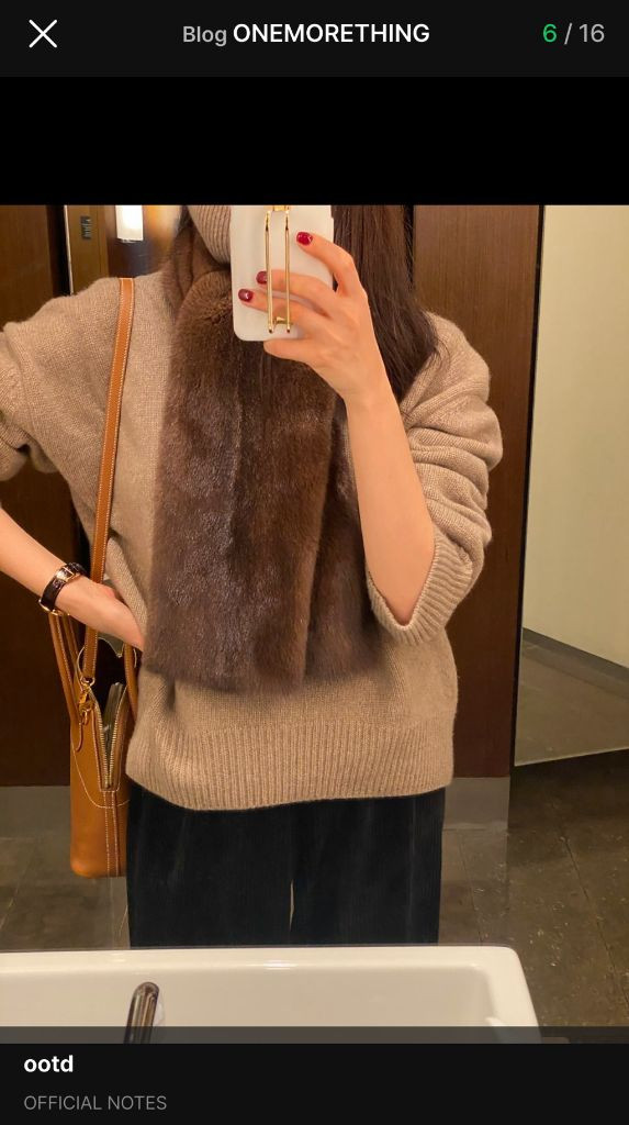 원모어띵 밍크 캐시미어 머플러 스카프 목도리--4