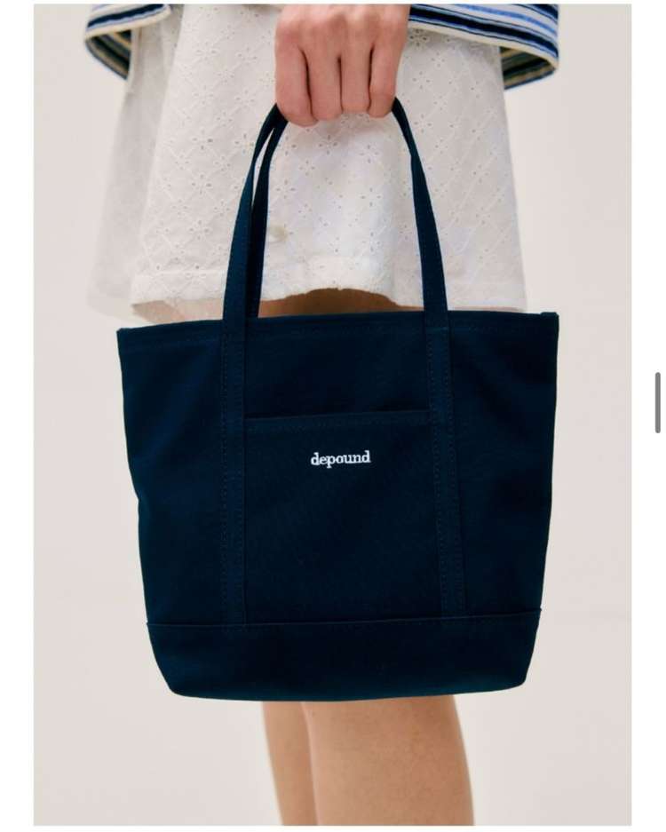 드파운드 가방 캔버스 미니 토트백 네이비(택달린 새상품) 이미지