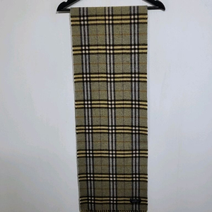 (정품) 버버리 머플러 체크 목도리 카키 램스울 영국판