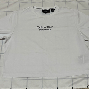 캘빈클라인 퍼포먼스 흰색 크롭 반팔티