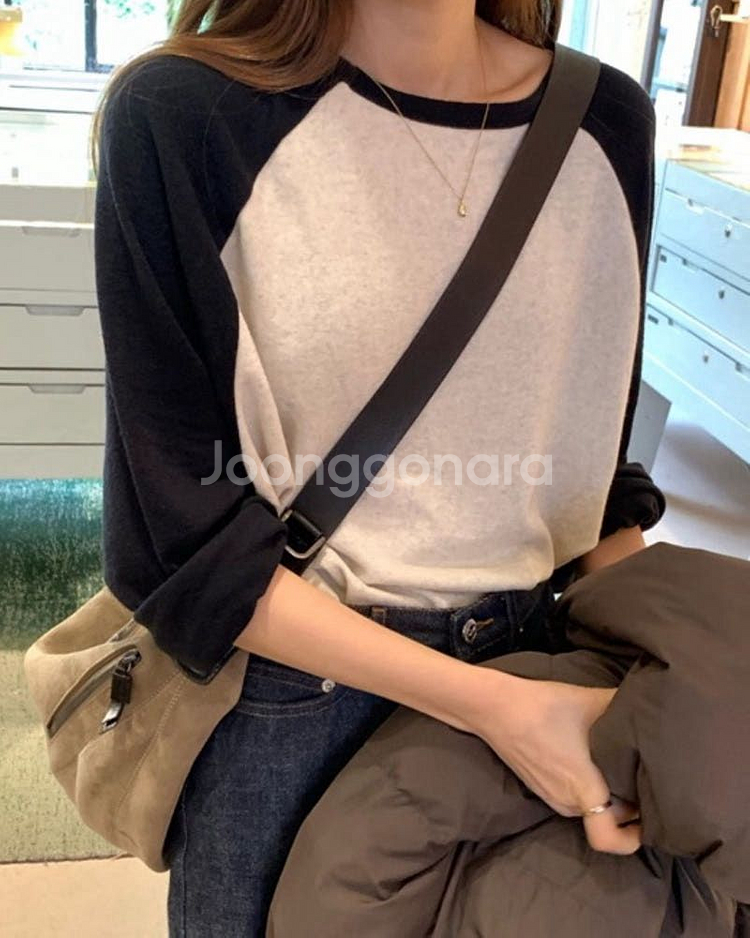 온스 래글런 롱 슬리브리스 티셔츠--0