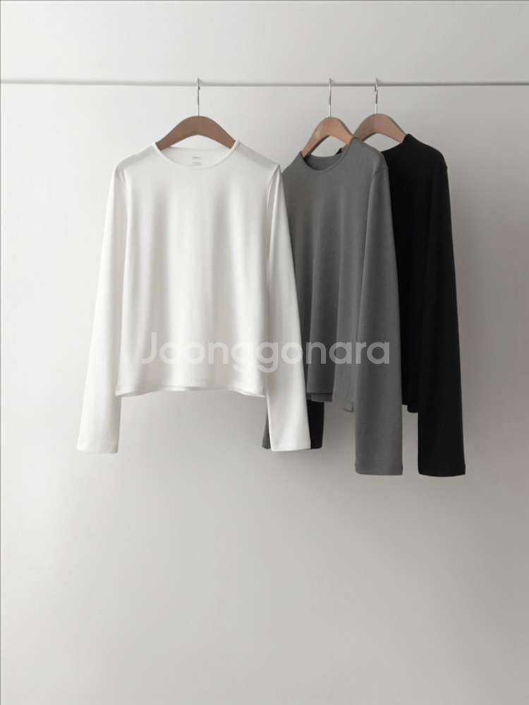 온스 기모 라운드 티셔츠 긴팔--0