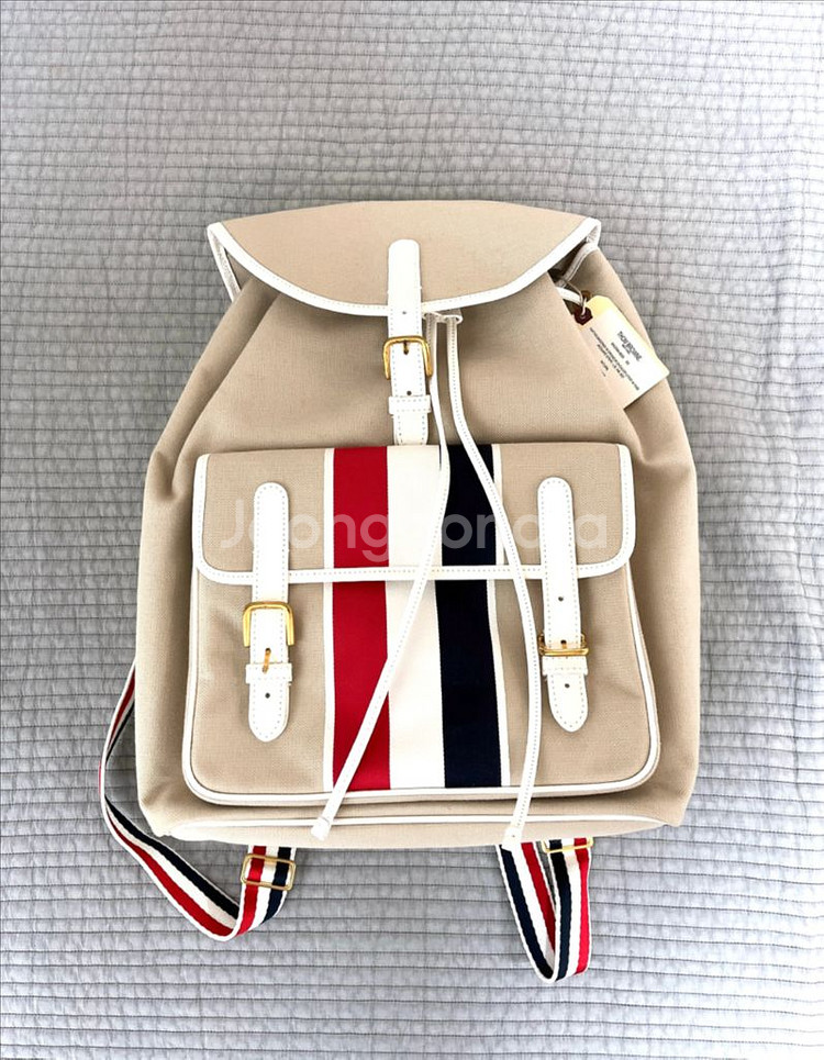 톰브라운 RWB 자카드 헌팅백팩 베이지컬러--2