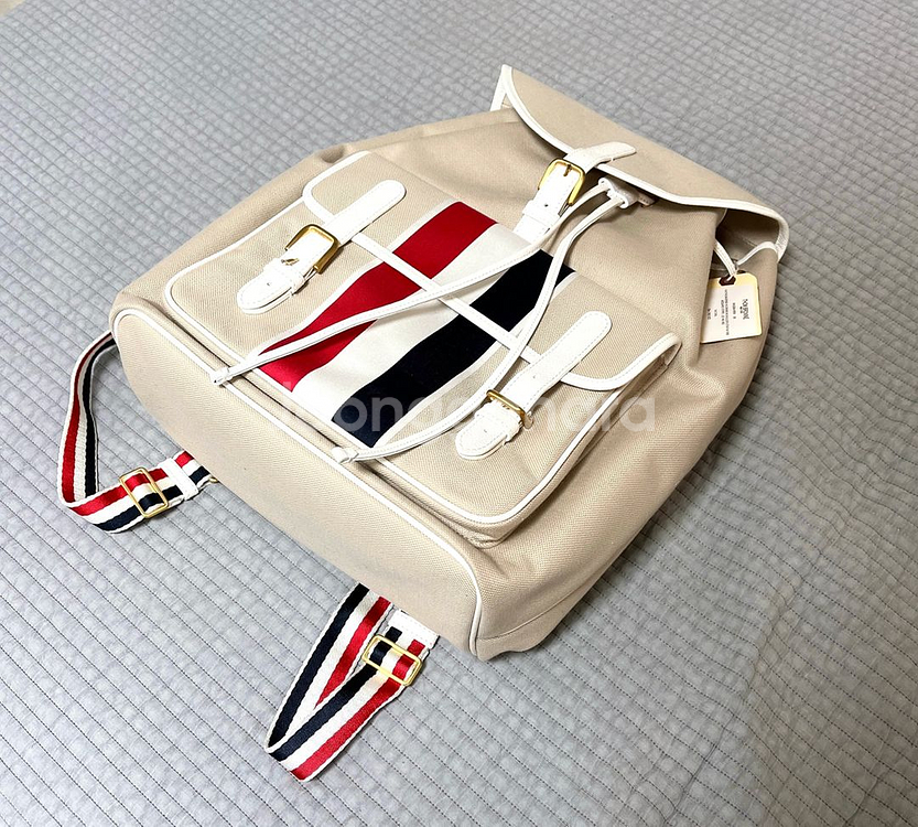 톰브라운 RWB 자카드 헌팅백팩 베이지컬러--4