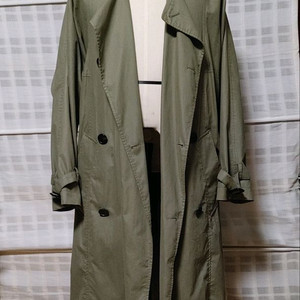 (한섬) 시스템 옴므 오버핏 카키 트렌치 롱코트 100