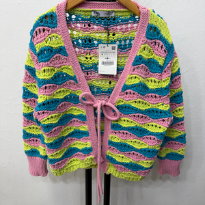 새제품) 자라 컬러풀 크로셰 니트 가디건 S