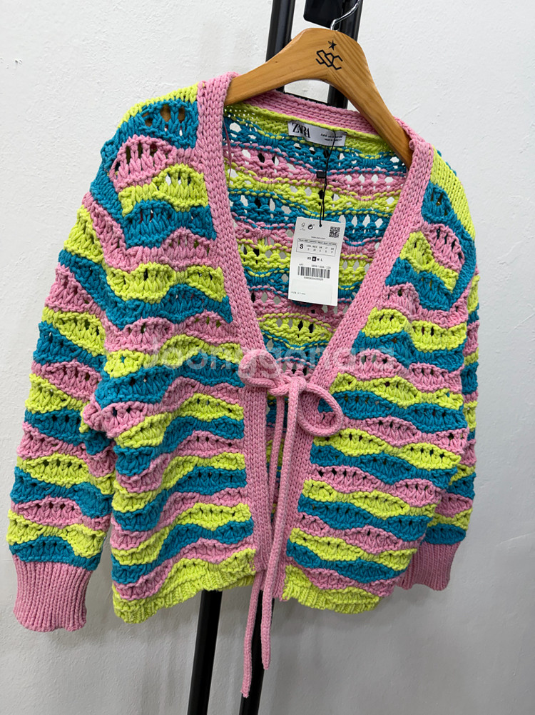 새제품) 자라 컬러풀 크로셰 니트 가디건 S--1