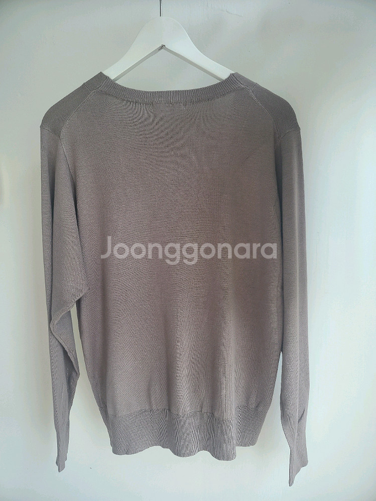 새상품) 여성 브라운 브이넥 긴팔 포켓 가디건 L ~66--3