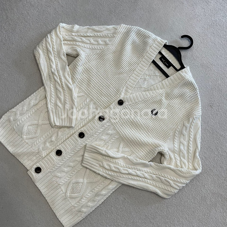 프레드페리 신형 텍스처 패널 가디건 100 폴로--2