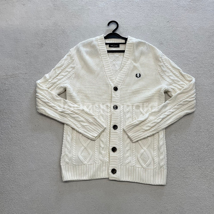 프레드페리 신형 텍스처 패널 가디건 100 폴로--0