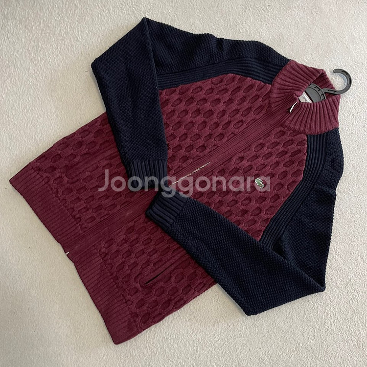 라코스테 남성 울 니트집업 100 L--2