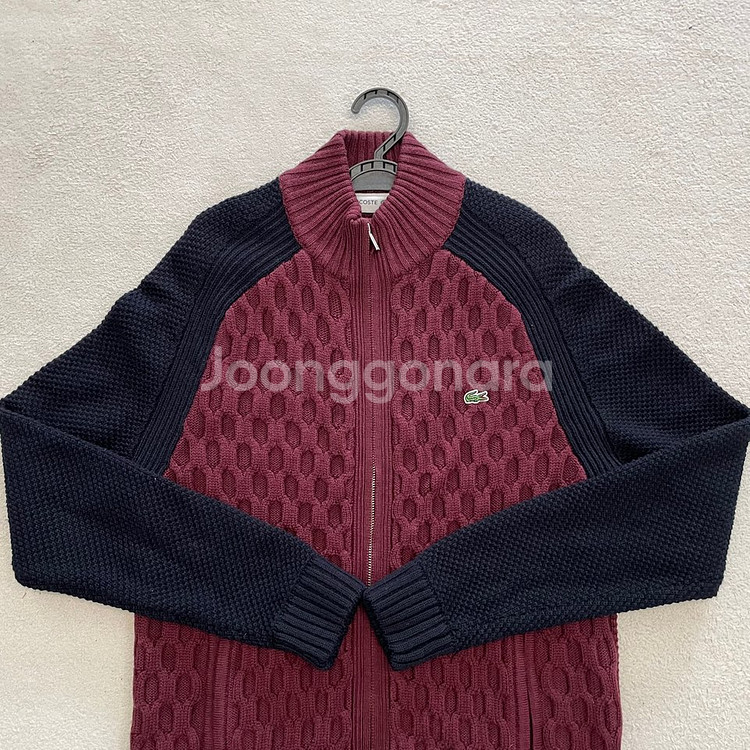 라코스테 남성 울 니트집업 100 L--1