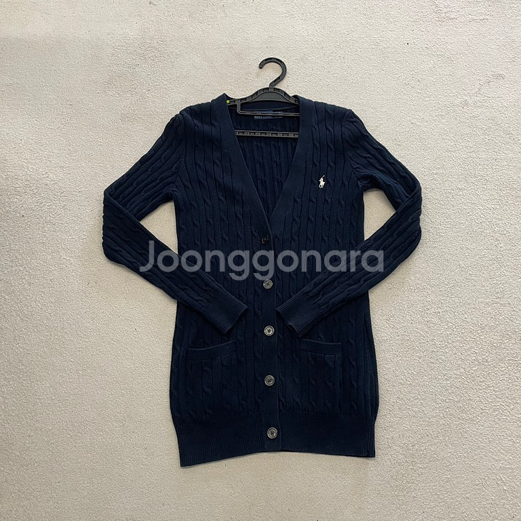 M 폴로 여성 네이비 꽈배기 가디건--0