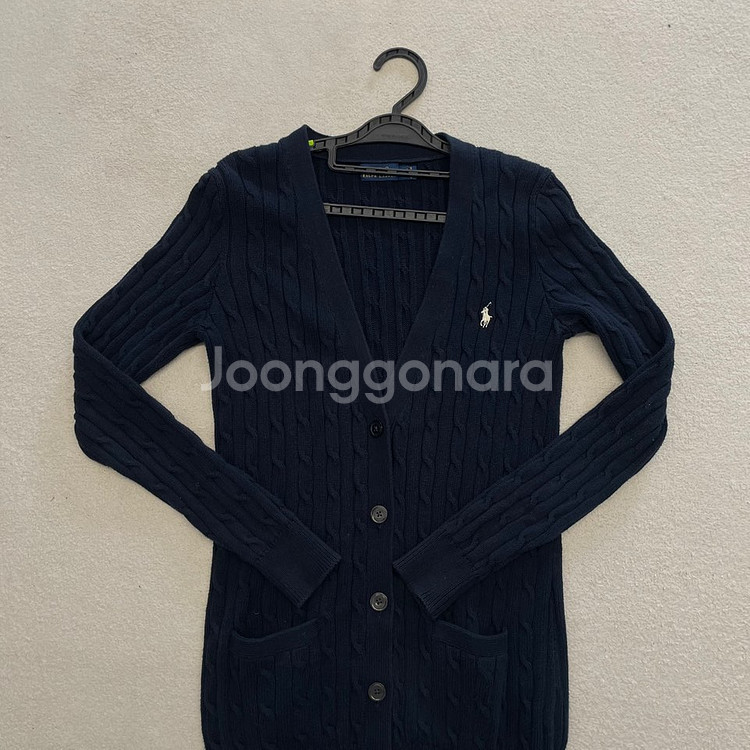 M 폴로 여성 네이비 꽈배기 가디건--1