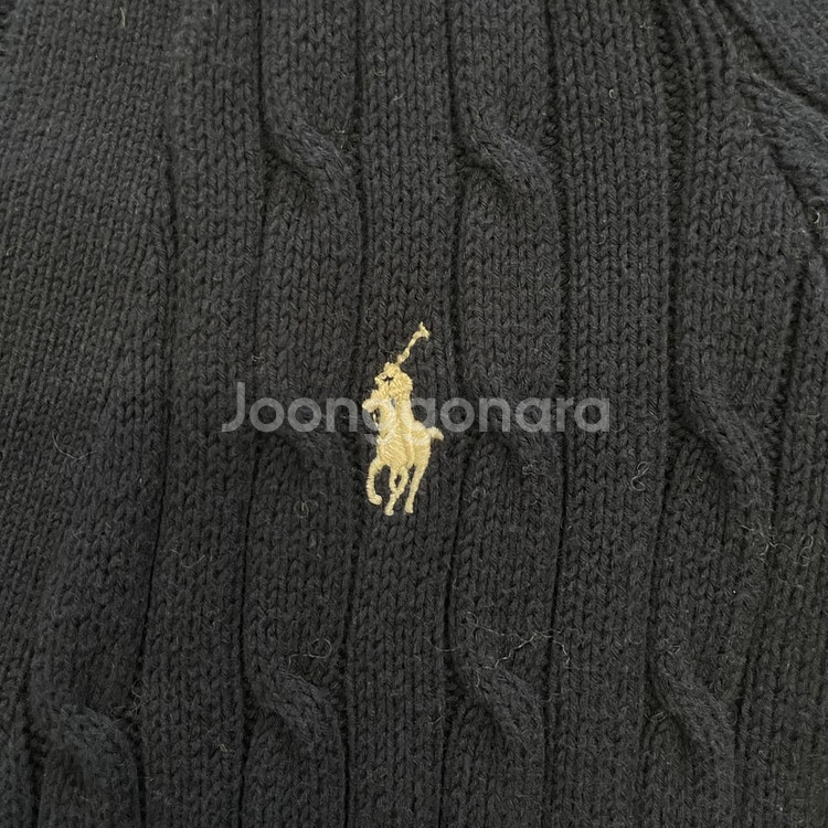 M 폴로 여성 네이비 꽈배기 가디건--4