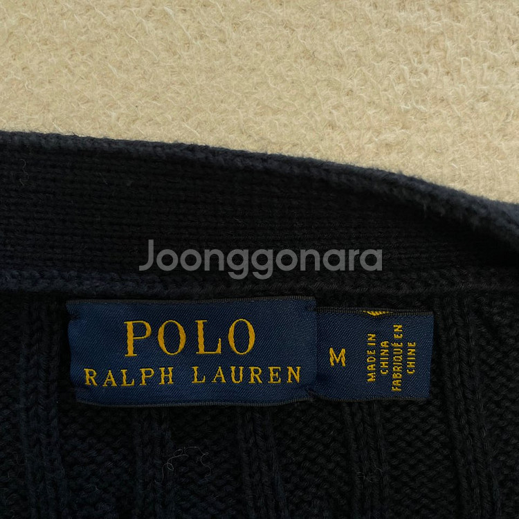 M 폴로 여성 네이비 꽈배기 가디건--3
