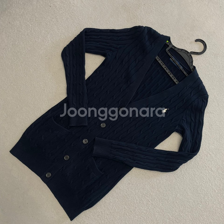 M 폴로 여성 네이비 꽈배기 가디건--2