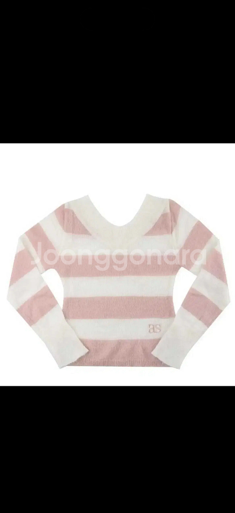 애즈온 포니 스트라이프 니트 핑크--4