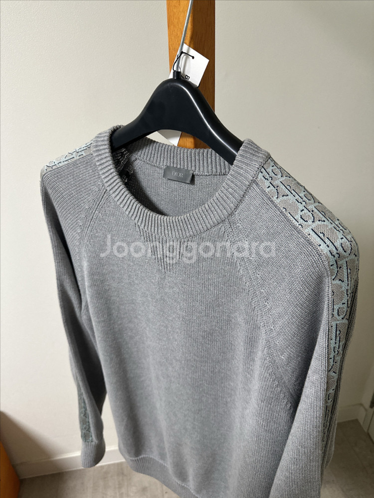 [M]디올 오블리크 인서트 니트 그레이--1