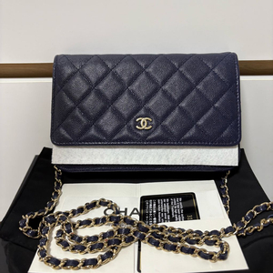 샤넬 클래식 WOC 캐비어 다크네이비 백화점구매 풀구성 팝니다.