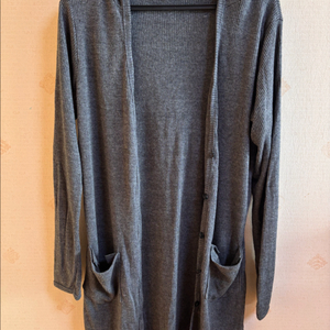 차콜색 골지 롱 가디건