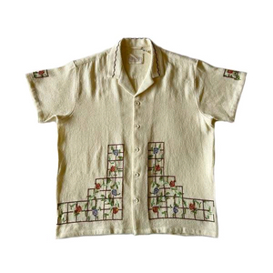 Harago 자수 반팔 셔츠 M