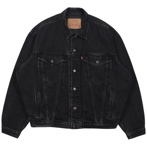 1990s 리바이스 75525-0260 블랙 데님 자켓 빈티지 흑청