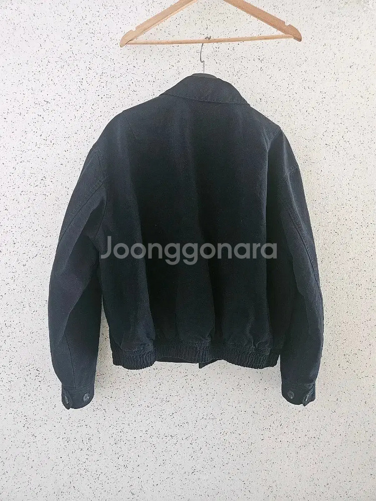 M) 자라 텍스처 캔버스 코튼 자켓 네이비 1538 308 오버핏--2