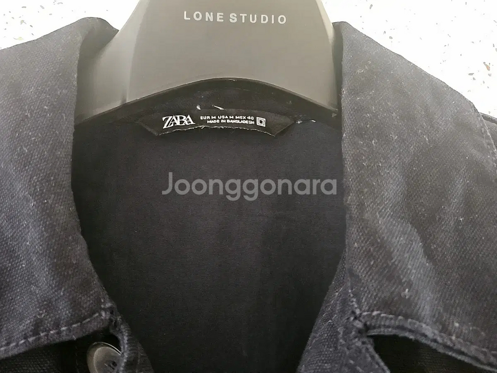 M) 자라 텍스처 캔버스 코튼 자켓 네이비 1538 308 오버핏--4