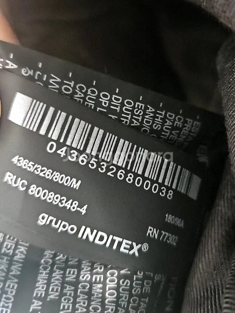 M) 자라 블랙 워싱 퀄티드 캔버스 데님 블루종 점퍼 4365 326--6