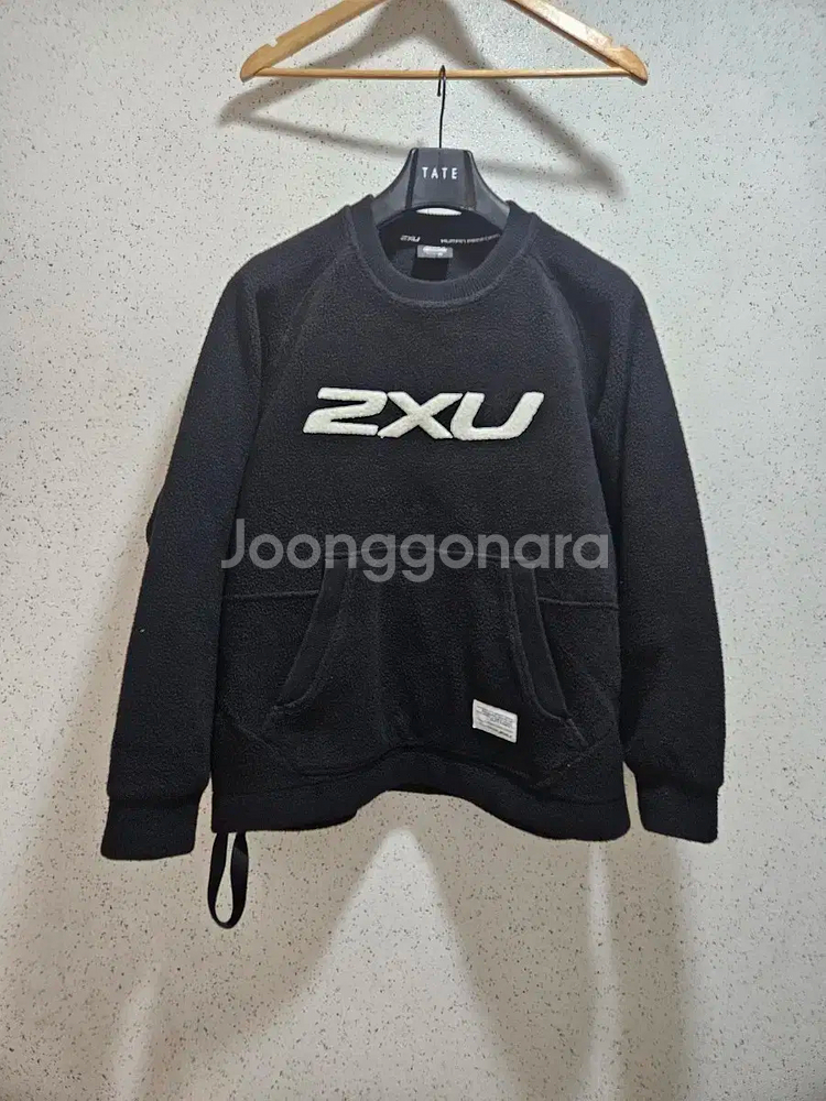 M) 2XU 블랙 플리스 맨투맨 티셔츠 후리스--0