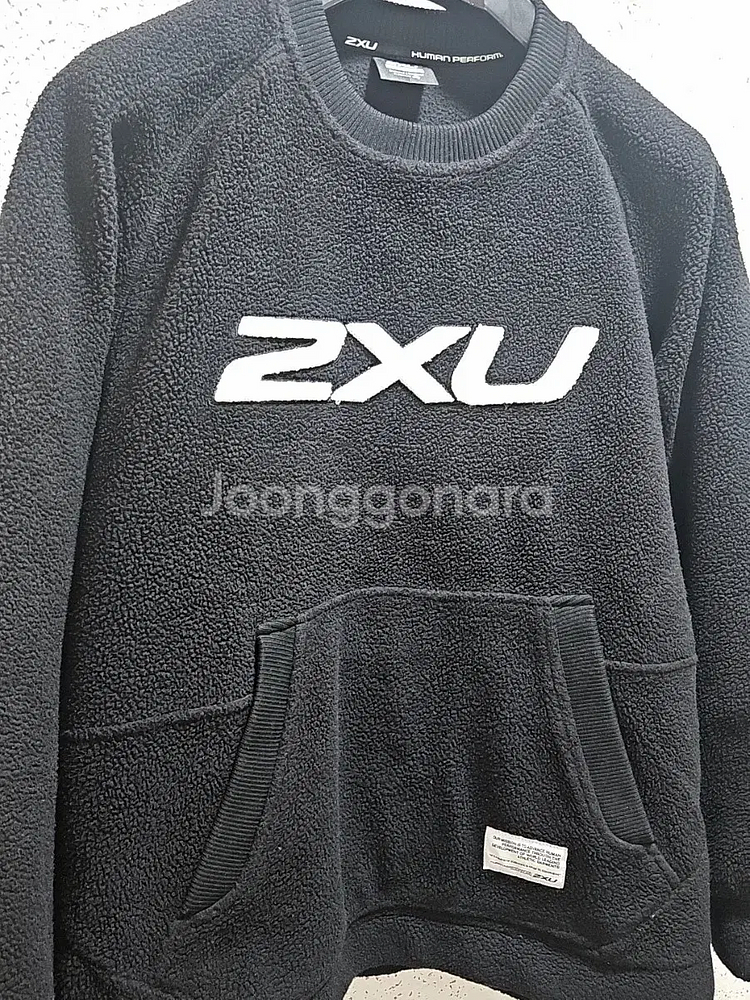 M) 2XU 블랙 플리스 맨투맨 티셔츠 후리스--2