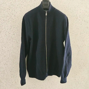 L) 자라 남성 니트 집업 가디건 네이비 면혼방 6674 404