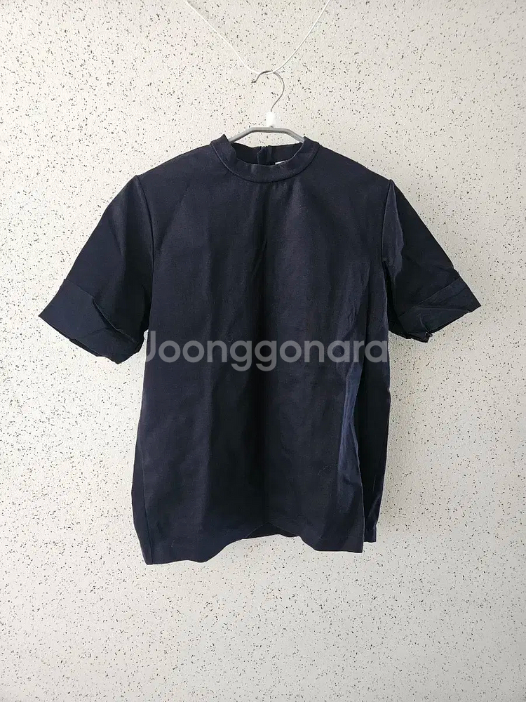 S) COS 코스 네이비 반팔 면 티셔츠--0