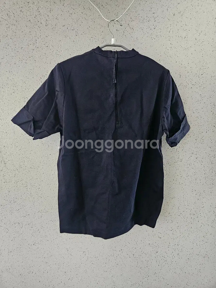 S) COS 코스 네이비 반팔 면 티셔츠--1