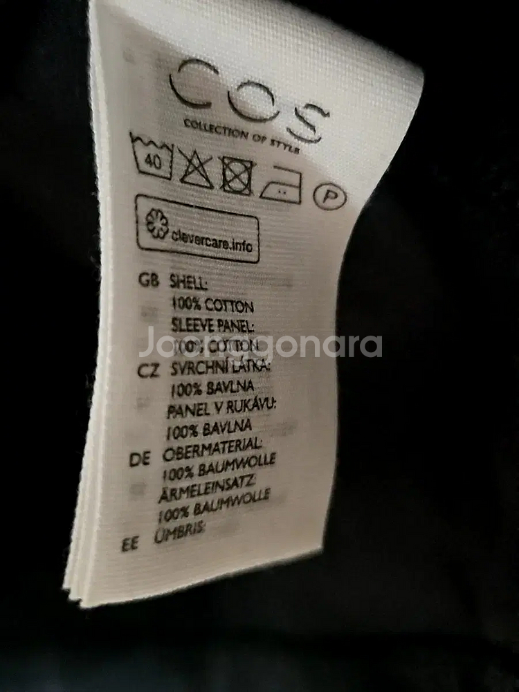 S) COS 코스 네이비 반팔 면 티셔츠--5